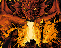 Ink drawing theoretical part illustration red dragon total party kill tabletop dungeons and dragons art