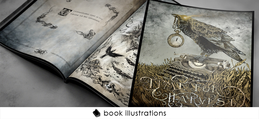 1 ink drawing book illustrations cover theoretical part
